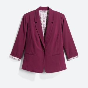 Rebekah Stretch Crepe Floral Lining Blazer